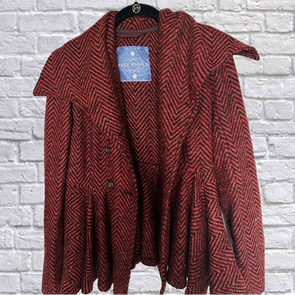 Free People Chevron Herringbone Chevron Red